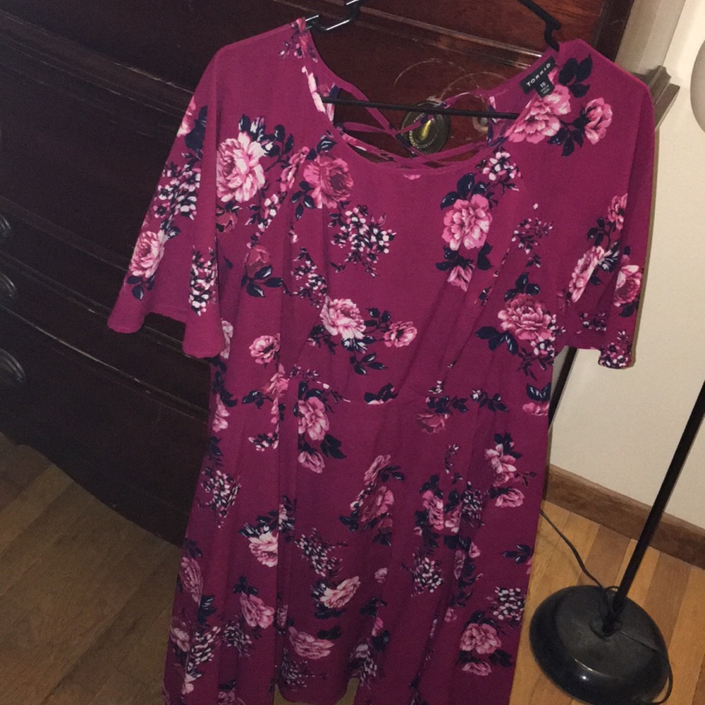 Red floral dress
